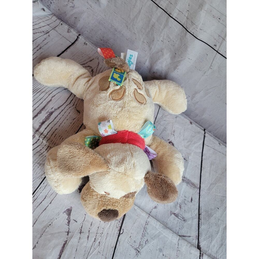 Taggies Buddy Dog Plush Tan Puppy 12" Mary Meyer Stuffed Animal toy Bean Bottom